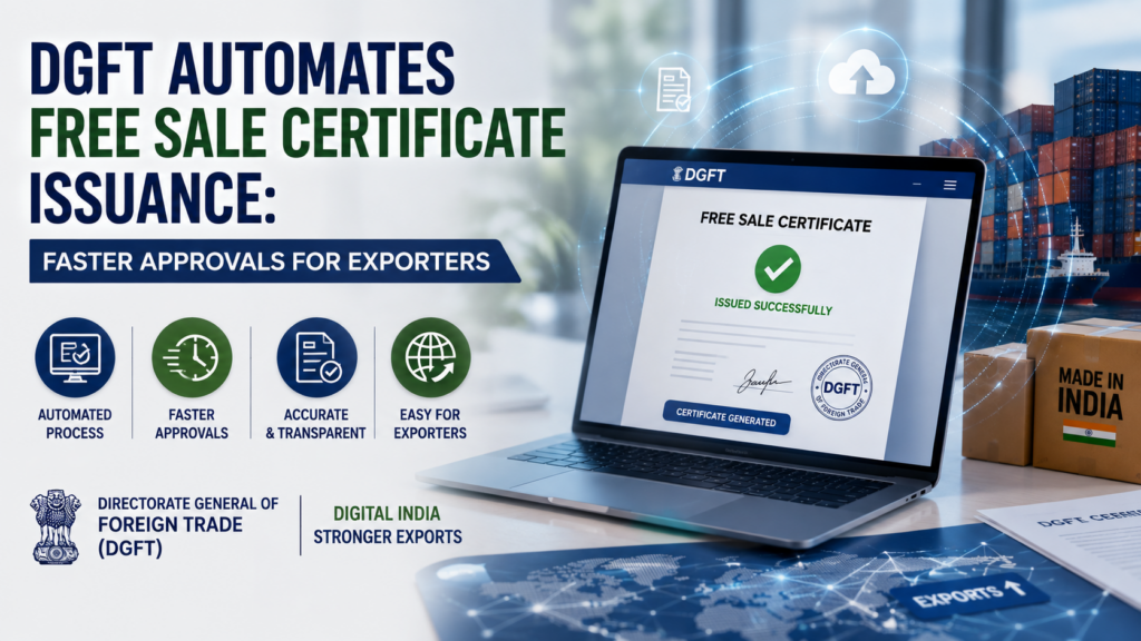DGFT Automates Free Sale Certificate Issuance: Faster Approvals for Exporters